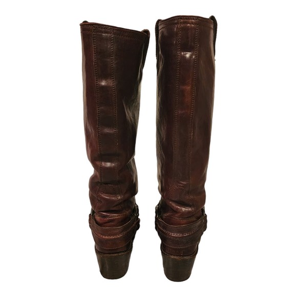 FRYE Carmen Harness Dark Brown leather tall boots. SIZE 7.5B - Picture 6 of 14